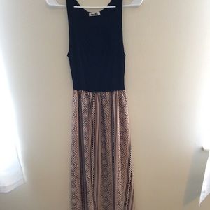 Black and pink tribal maxi dress